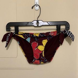 Hollister Maroon & Flowered Bikini Set